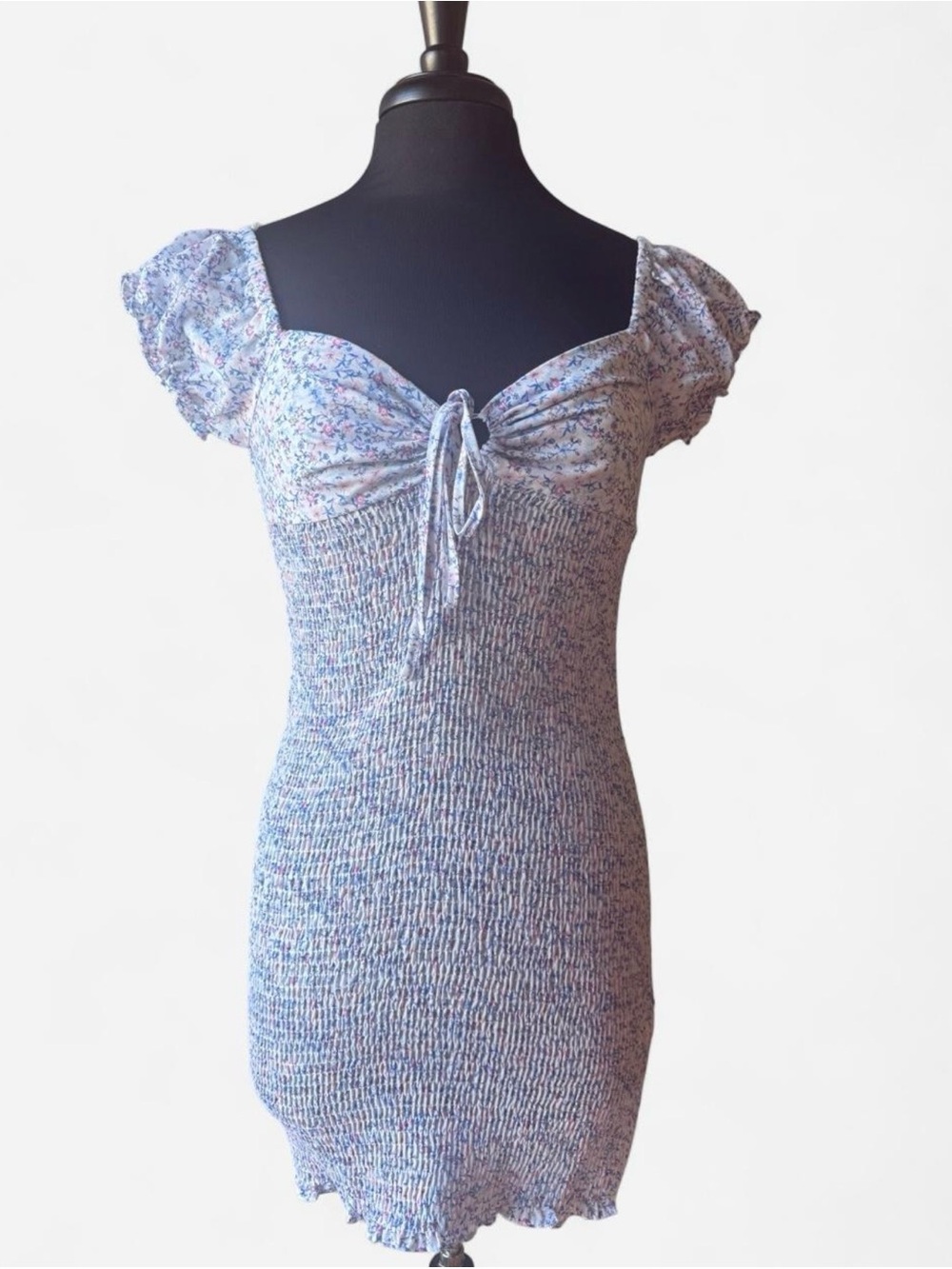 Altar'd State Lilac Floral Smocked Mini Dress